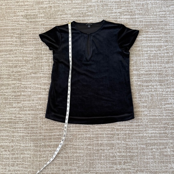 Ann Taylor Flutter Cap Sleeve Velvet Top - Picture 4 of 4